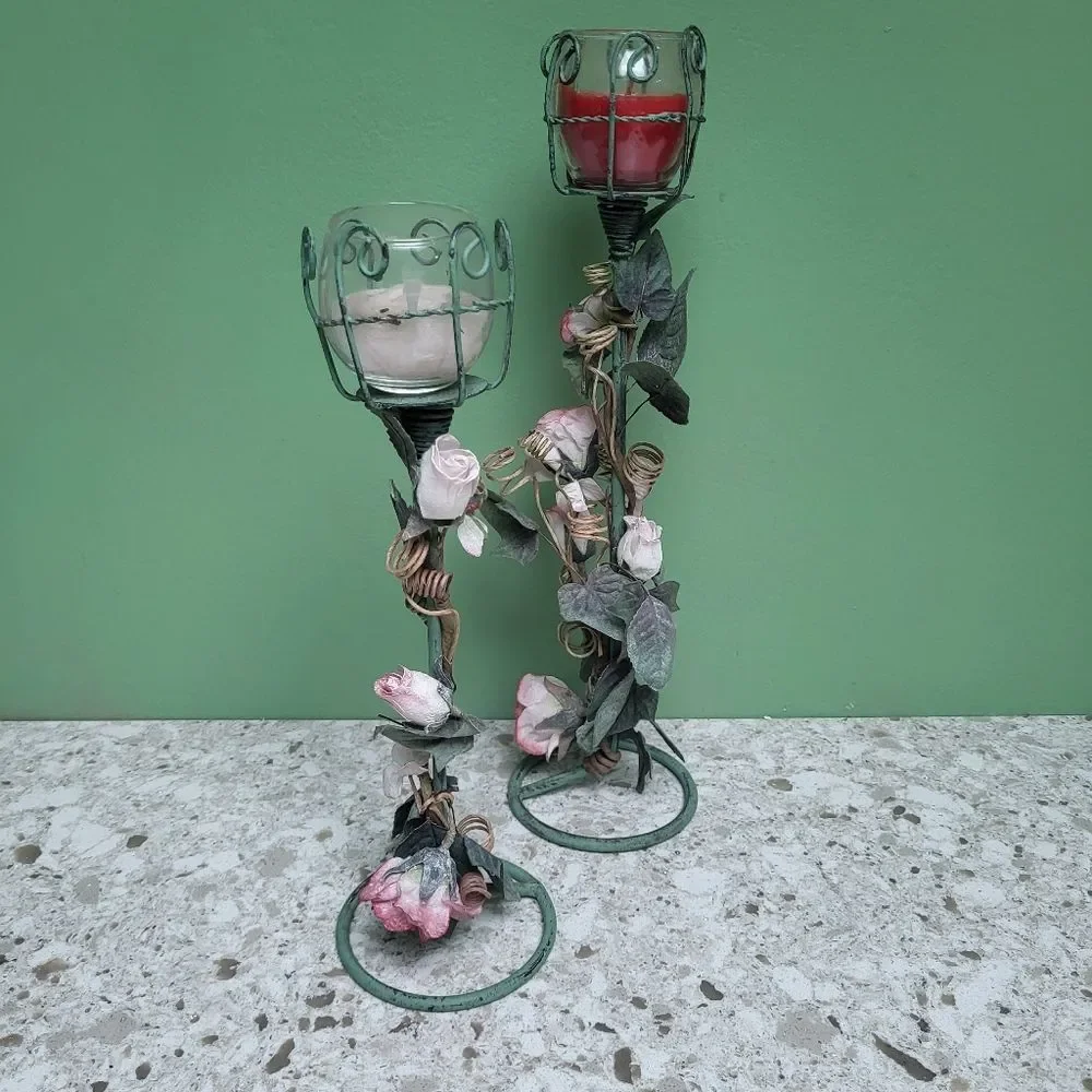 Candles with Floral Base